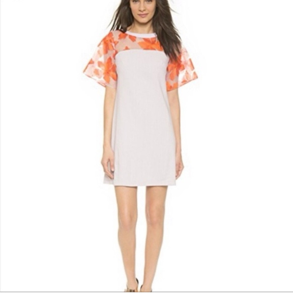 Rebecca Taylor Women's Floral Organza Linen Blend Dress Women’s size 6
